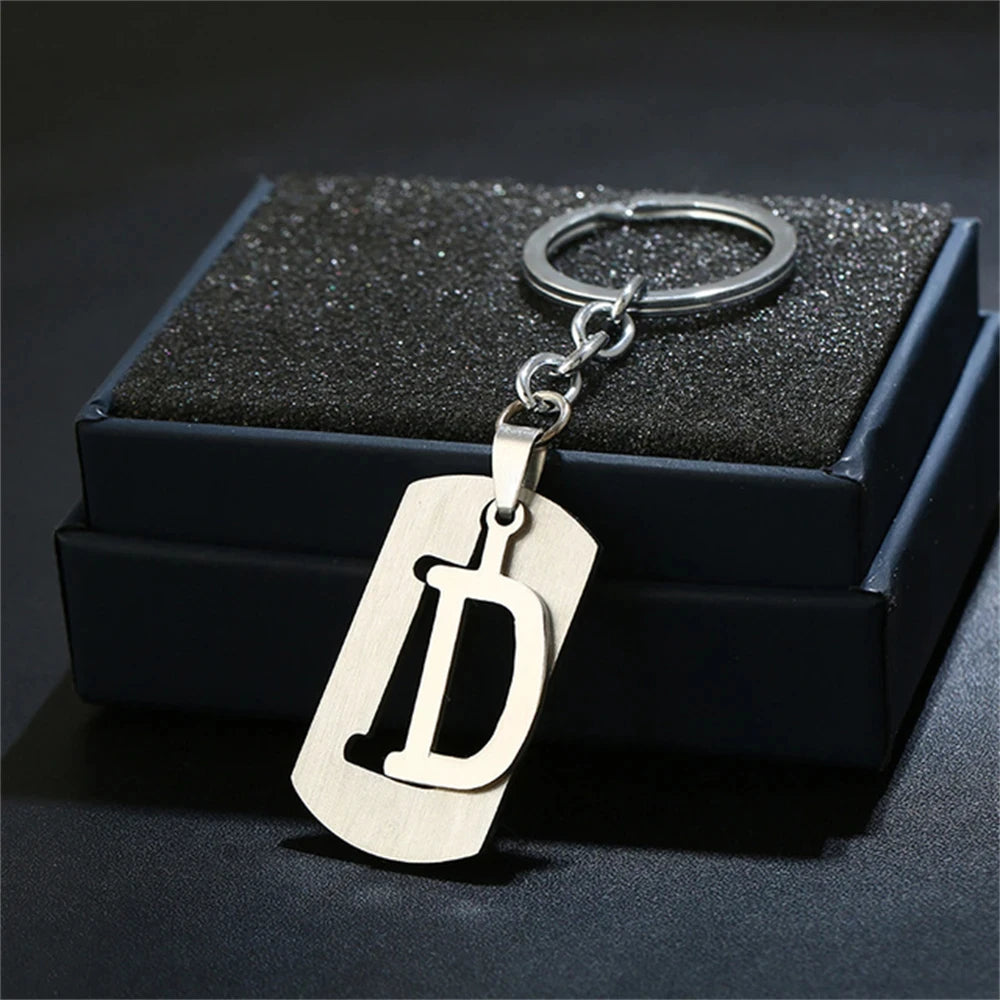 NEW DIY Stainless Steel A-Z Letters key Chain Charm 26 Letters KeyChain Men Women keychain Couple gift Jewelry Car Key Ring Freshtrendingproduct