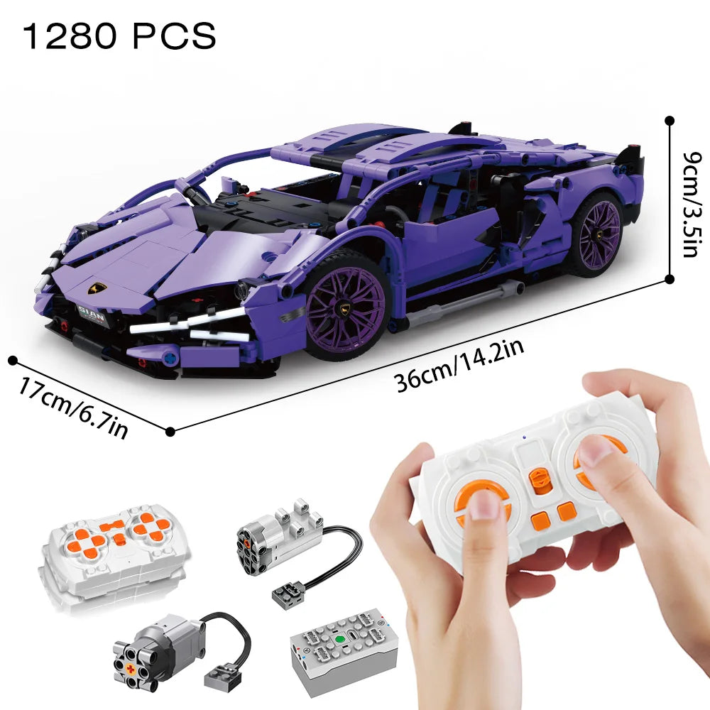 Riceblock Technical 1:14 Racing Sport Car Model Building Blocks Bricks MOC City Vehicle Supercar Adult Toy For Boy Children Gift Freshtrendingproduct