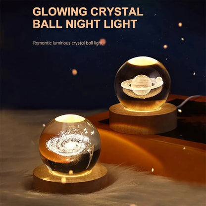 Unique 3D Crystal Ball Lamp with Galaxy and Planetary Projections USB Night Light for Cozy Atmosphere plasma ball Freshtrendingproduct