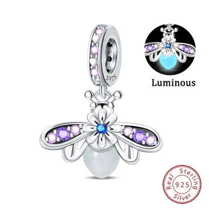 Fit Qikaola 925 Original Bracelets Blue Zircon Owl Luminous Sea Turtle Octopus 925 Silver Charms Beads DIY Birthday Jewelry Gift Freshtrendingproduct