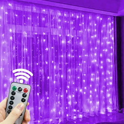 600/300/200/100LED Curtain String Lights Window USB Powered Fairy Light New Year 2025 Garland Led Lights Christmas Decoration Freshtrendingproduct