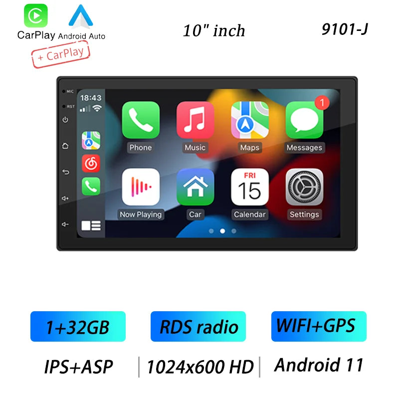 BQCC 4core 2 Din Car Radio Androidauto Carplay Android 13 GPS Car Audio 7"/9"/10" WIFI BT IPS Automotive Multimedia Player Freshtrendingproduct