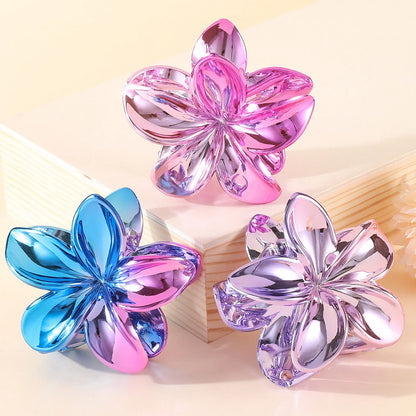 2/4/6pcs Fashion Women Flower Hair Claws Hawaiian Gradient Hair Clips Vacation Beach Style Hairpins Hair Accessories ﻿ Freshtrendingproduct