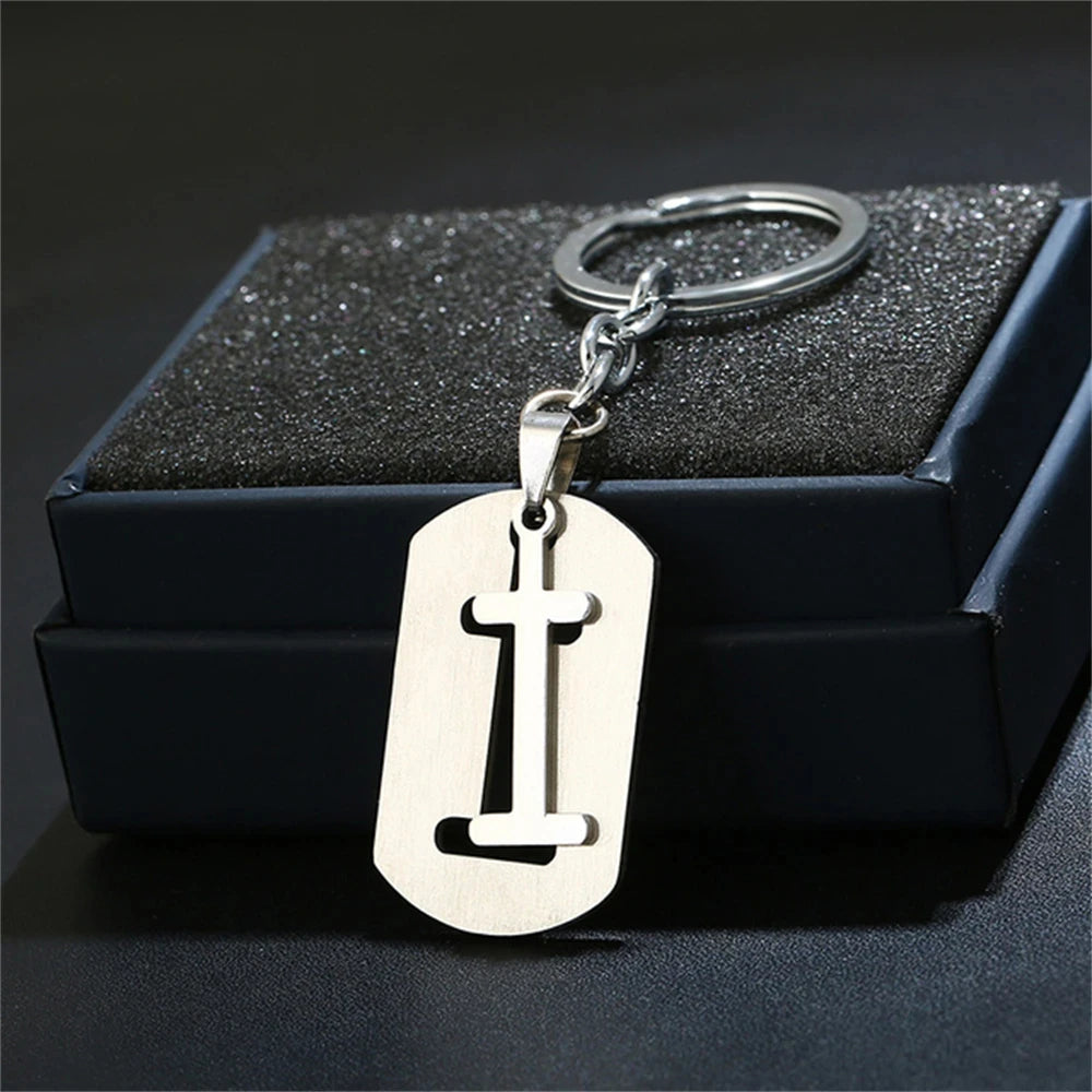 NEW DIY Stainless Steel A-Z Letters key Chain Charm 26 Letters KeyChain Men Women keychain Couple gift Jewelry Car Key Ring Freshtrendingproduct