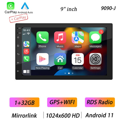 BQCC 4core 2 Din Car Radio Androidauto Carplay Android 13 GPS Car Audio 7"/9"/10" WIFI BT IPS Automotive Multimedia Player Freshtrendingproduct