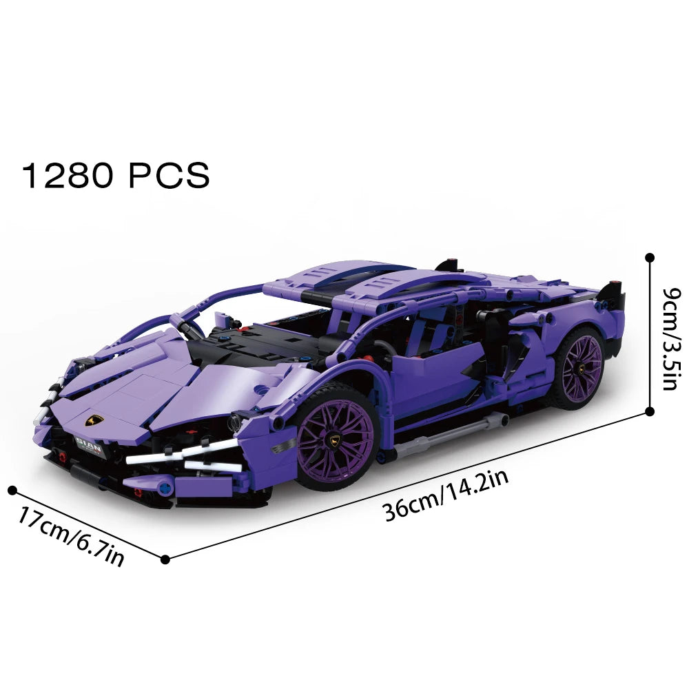 Riceblock Technical 1:14 Racing Sport Car Model Building Blocks Bricks MOC City Vehicle Supercar Adult Toy For Boy Children Gift Freshtrendingproduct