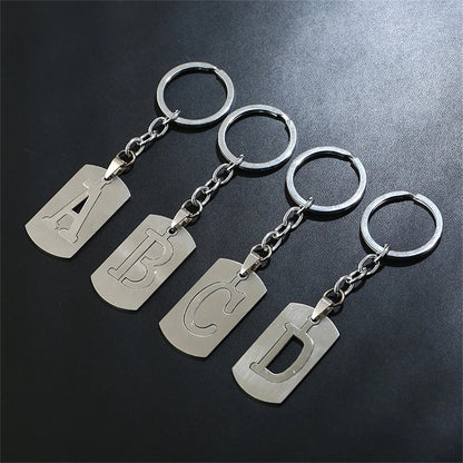 NEW DIY Stainless Steel A-Z Letters key Chain Charm 26 Letters KeyChain Men Women keychain Couple gift Jewelry Car Key Ring Freshtrendingproduct