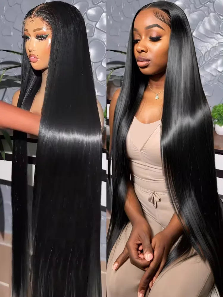 46 50 Inch 13x4 13x6 HD Transparent Bone Straight Lace Front Wigs 200 Density Brazilian Human Hair Wigs For Women Freshtrendingproduct