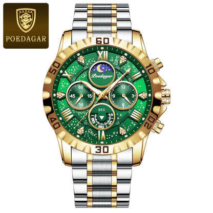 POEDAGAR Luxury Watch for Man Quartz Sports Men Watch Waterproof Luminous Stainless Steel Chronograph Men's Watches Clock Reloj Freshtrendingproduct