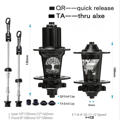 TANKE 120 Click Hub 6 Bearing MTB Mountain Bike Hub Front Rear 28 32 36 Holes QR Thru-axle Exchange Disc Brake Bicycle Hubs HG Freshtrendingproduct