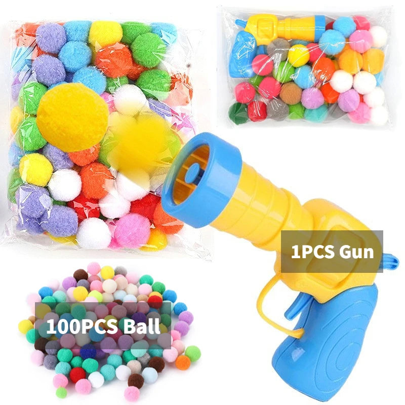 Plush Ball Shooting Gun Cat Toys Interactive Kittens Mini Pompoms Launcher Games Pet Accessories Supplies Indoor Cats Self Play Freshtrendingproduct