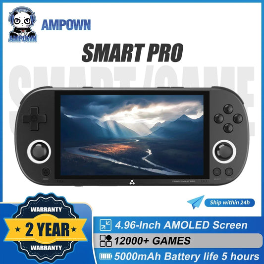 AMPOWN Trimui Smart Pro Consoles 4.96'' IPS Screen Handheld Game Players Linux System Emulator Portable Console Retro Video Game Freshtrendingproduct