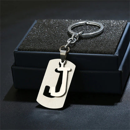 NEW DIY Stainless Steel A-Z Letters key Chain Charm 26 Letters KeyChain Men Women keychain Couple gift Jewelry Car Key Ring Freshtrendingproduct