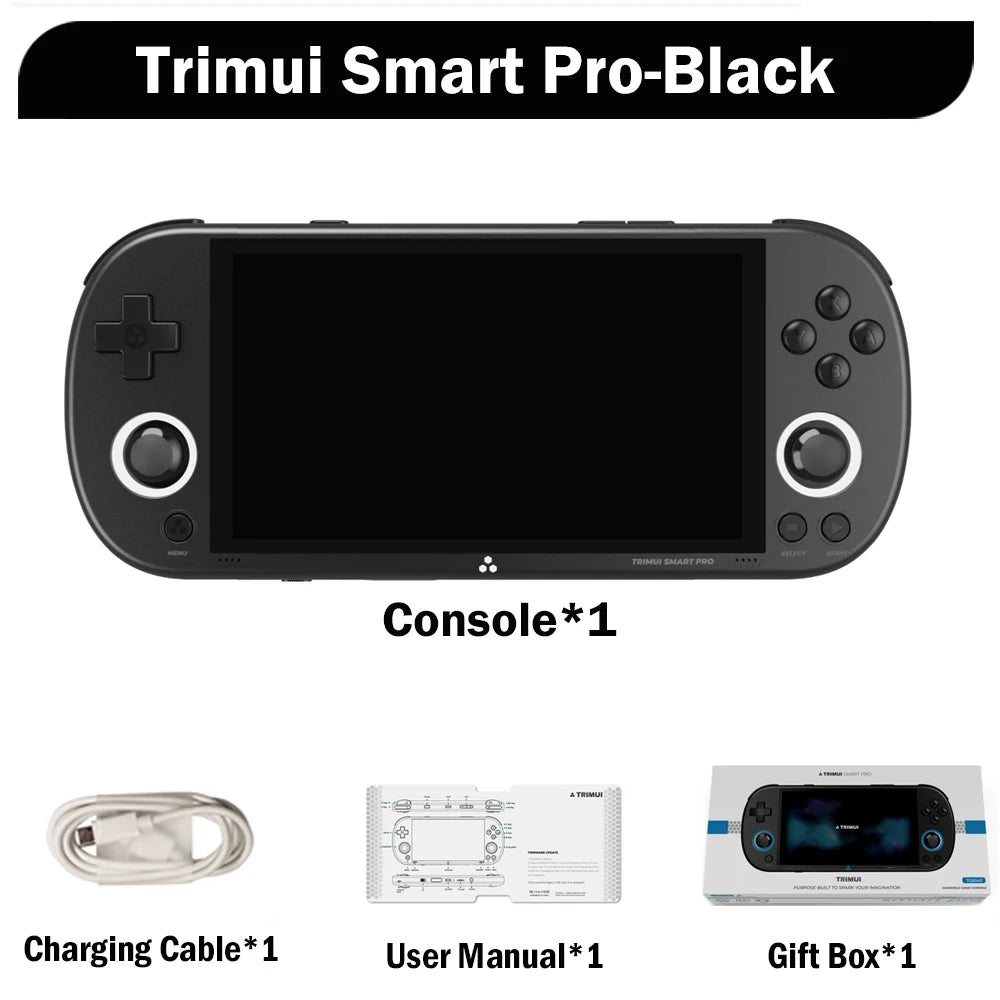 AMPOWN Trimui Smart Pro Consoles 4.96'' IPS Screen Handheld Game Players Linux System Emulator Portable Console Retro Video Game Freshtrendingproduct