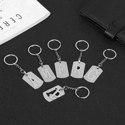 NEW DIY Stainless Steel A-Z Letters key Chain Charm 26 Letters KeyChain Men Women keychain Couple gift Jewelry Car Key Ring Freshtrendingproduct