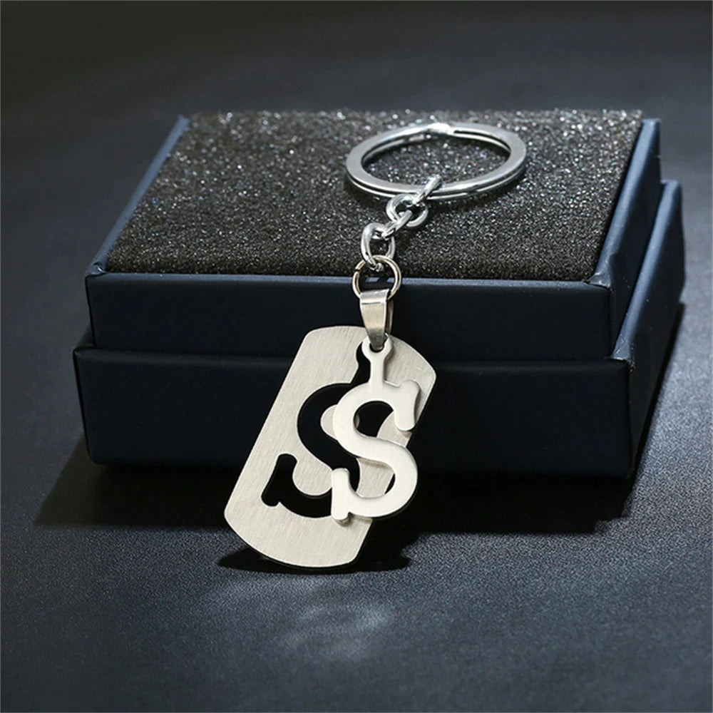 NEW DIY Stainless Steel A-Z Letters key Chain Charm 26 Letters KeyChain Men Women keychain Couple gift Jewelry Car Key Ring Freshtrendingproduct